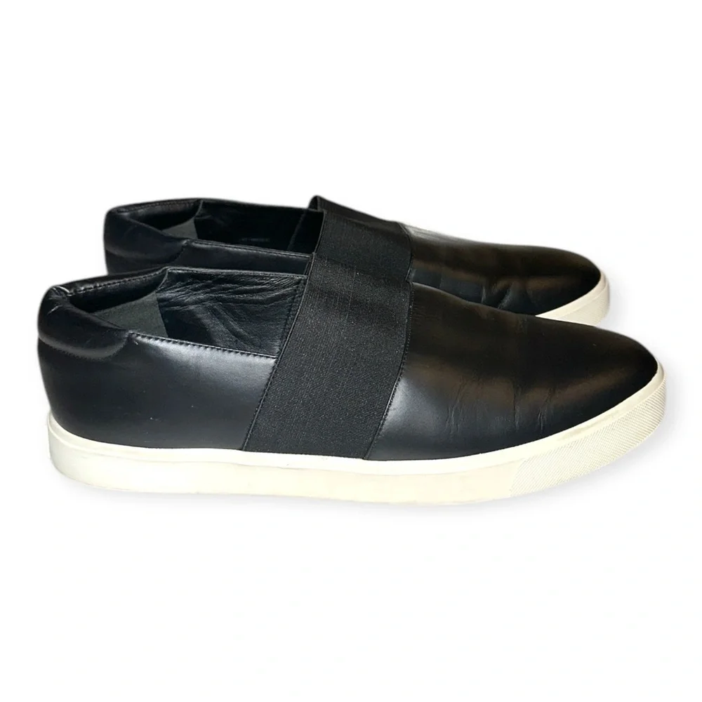 Vince corbin women’s black leather slip on sneakers shoes size 11